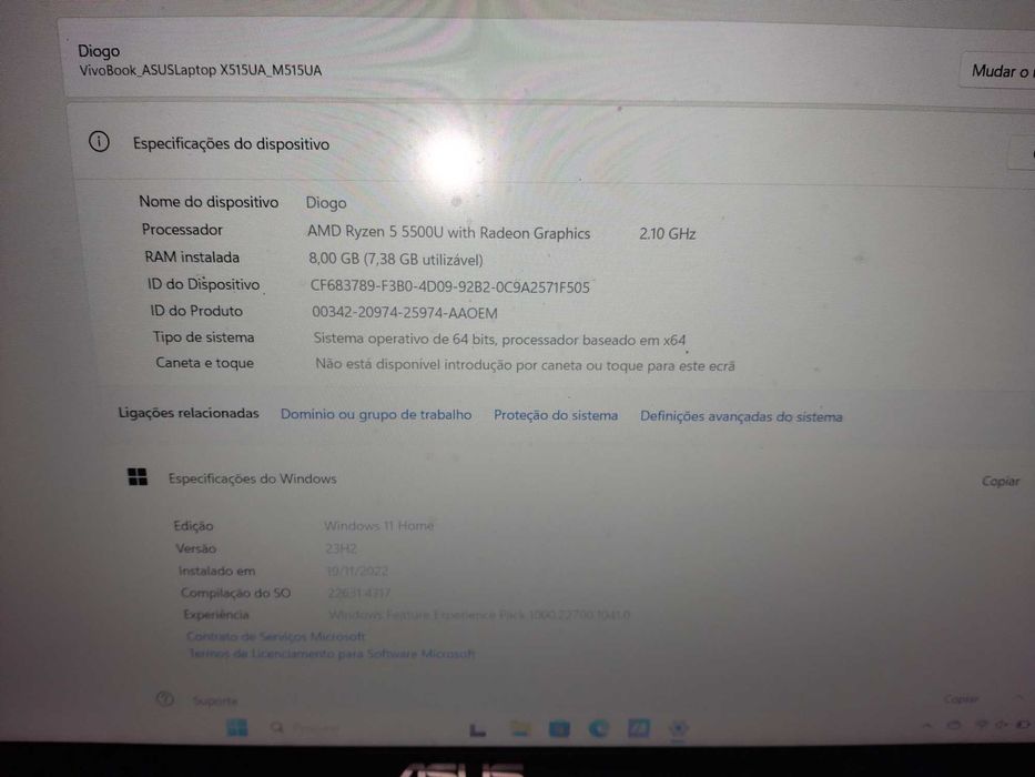 computador asus 8gb de ram