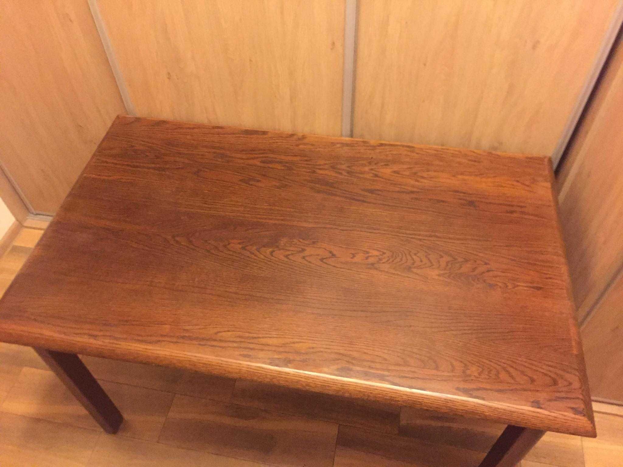 Stół jadalniany z litego drewna, dębowy, rozkładany- Zobacz