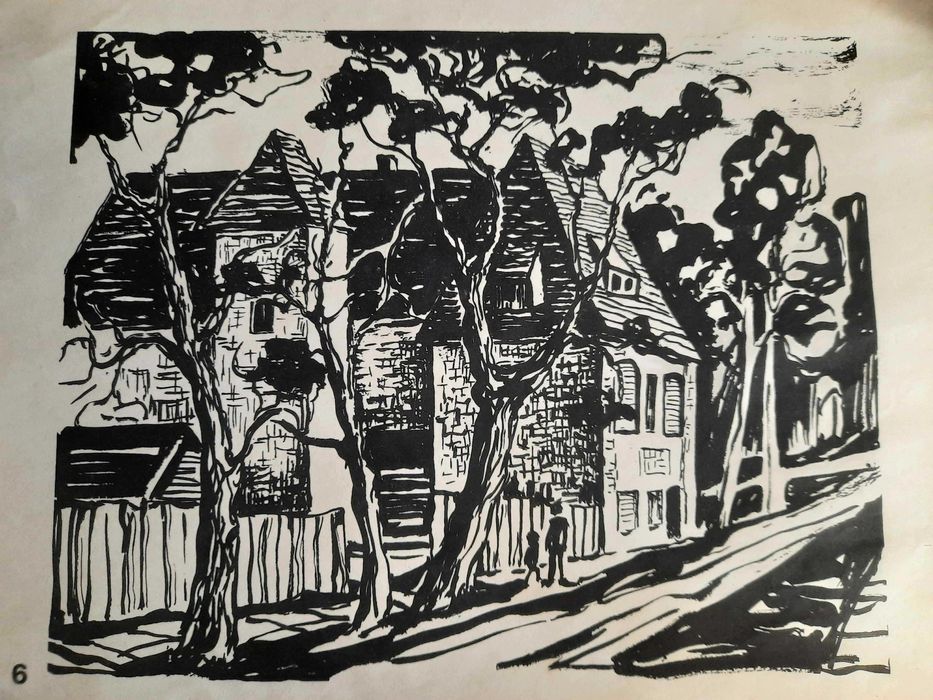 Nałęczów Dom Ludowy Tusz Jarosław Olejnik 1960 r.
