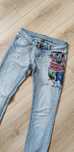 Jeansy slim fit low rise Desigual rozmiar 28 z przetarcia mi ozdoby