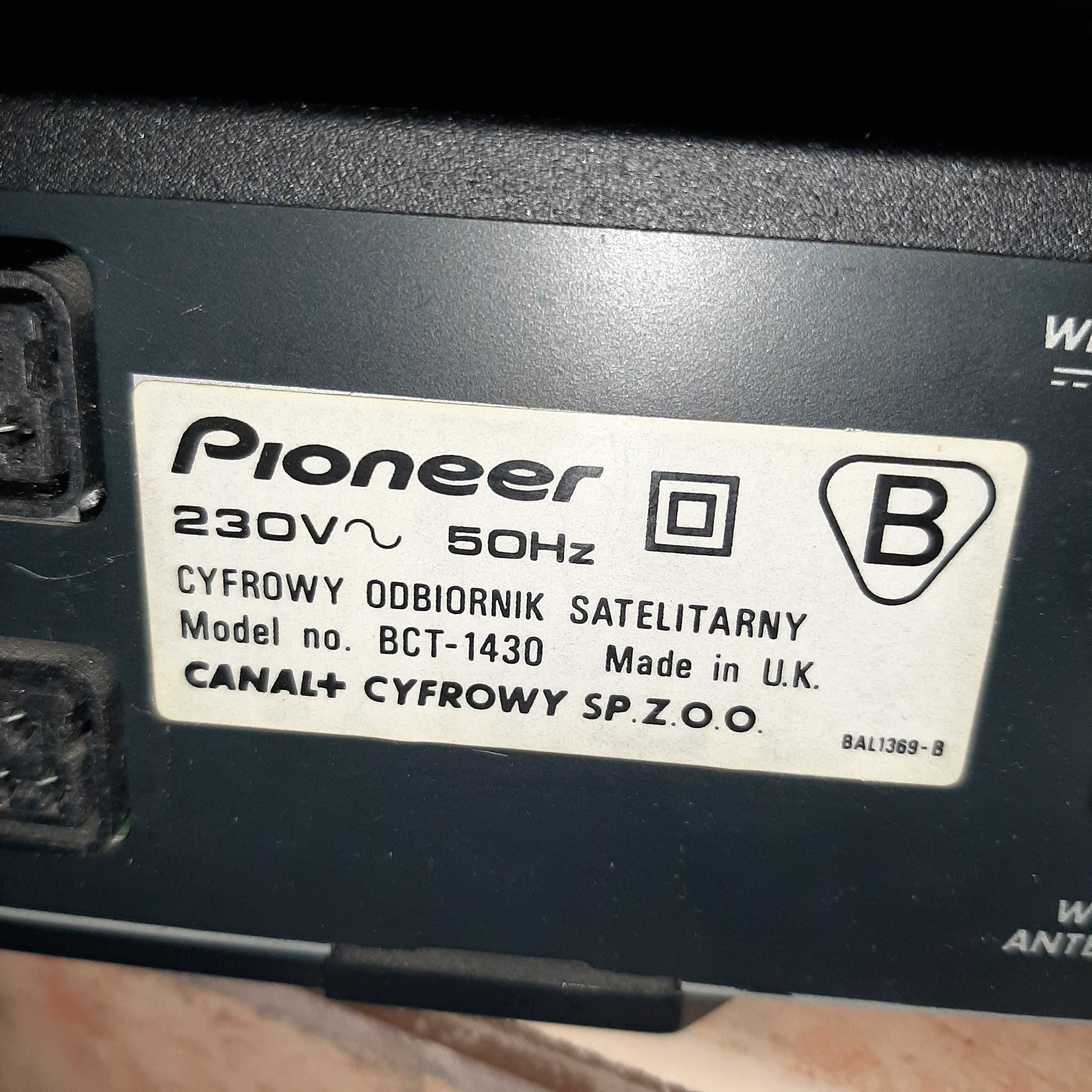Dekoder Canal + Cyfra Pioneer BCT 1430 cyfrowy odbiornik satelitarny