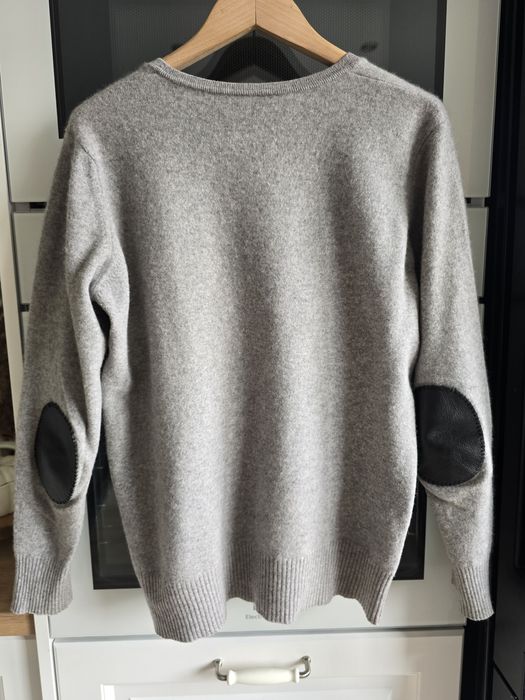 Sweter męski kaszmirowy wełniany w serek r. 44