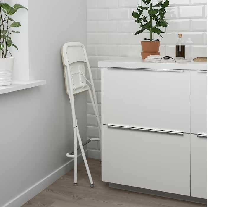 Krzesło barowe składane białe Franklin Ikea 63 cm