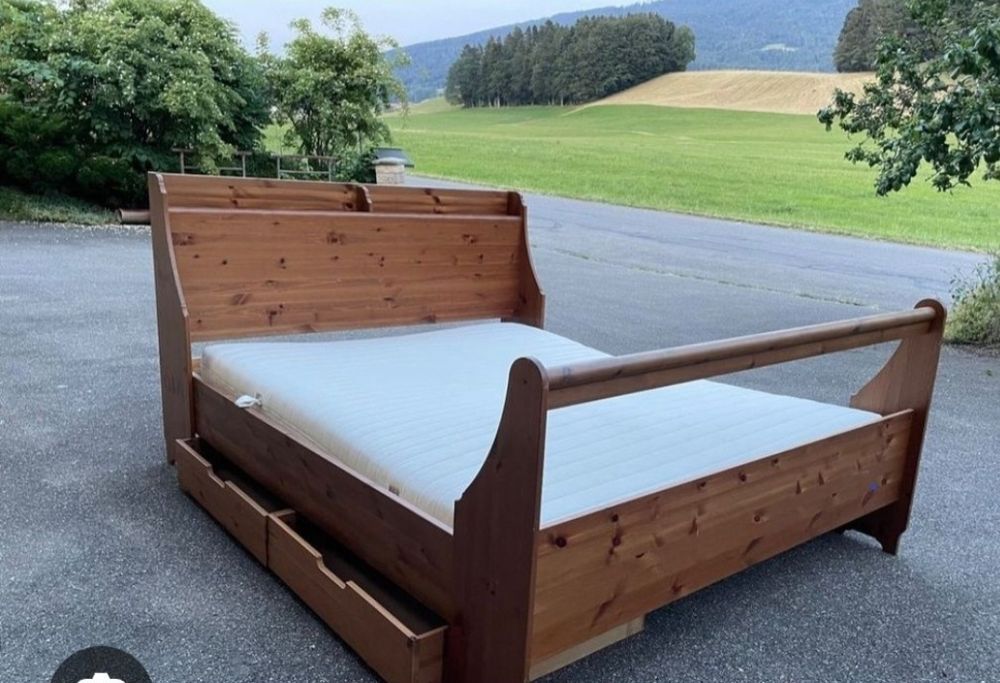 Łożko lite drewno IKEA LEKSVIK 140x200 cm