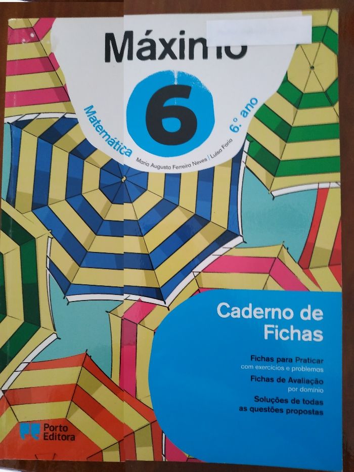 Caderno de Fichas/Máximo do Aluno - Máximo - Matemática - 6.º Ano