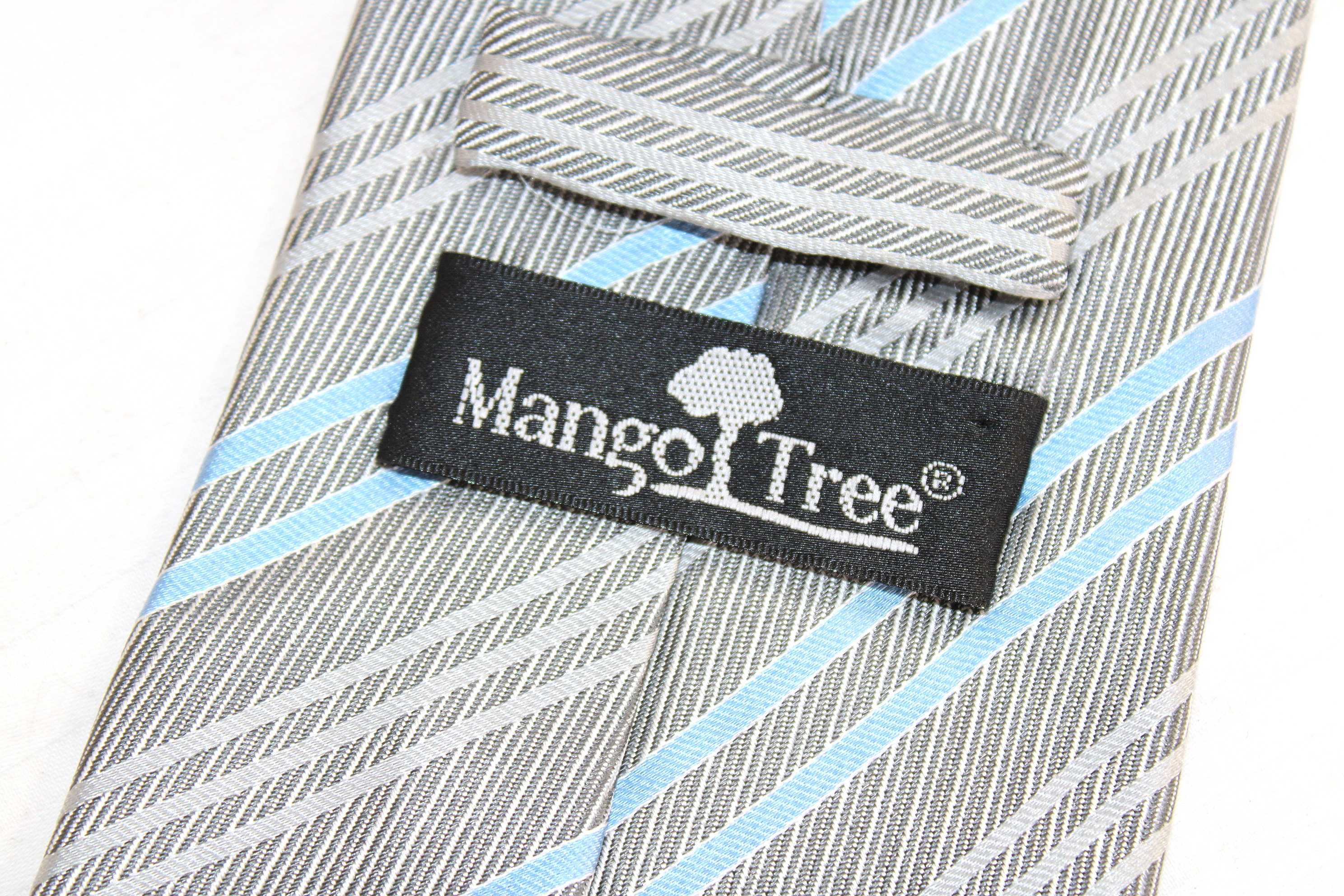 kk5 MANGO TREE Stylowy Jedwabny Krawat Jedwab