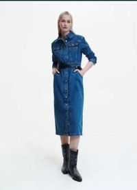 Джинсовое платье стильное Reserverd, размер 42 (Л-ХЛ) UK14