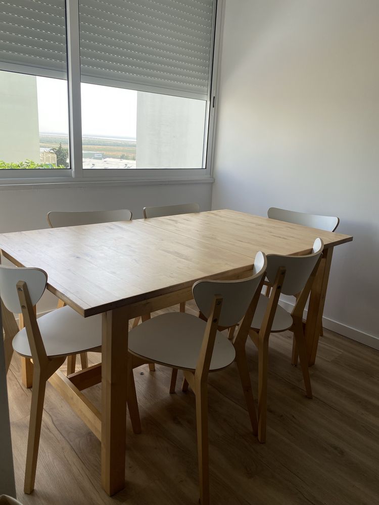 Mesa Extensivel IKEA estilo farm 155 cm - 210 cm