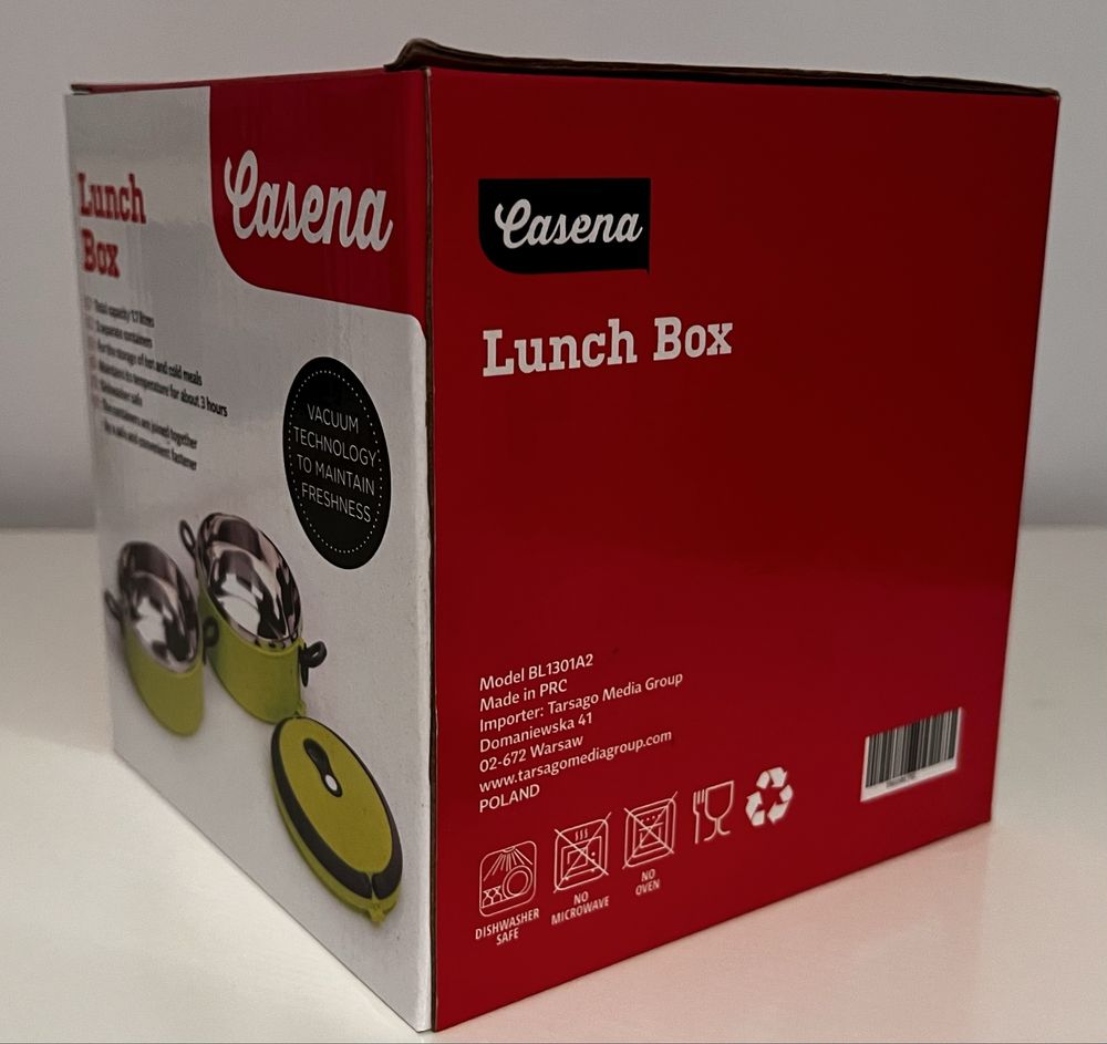 Zestaw lunchowy lunch box nowy Casena 1,7l na obiad