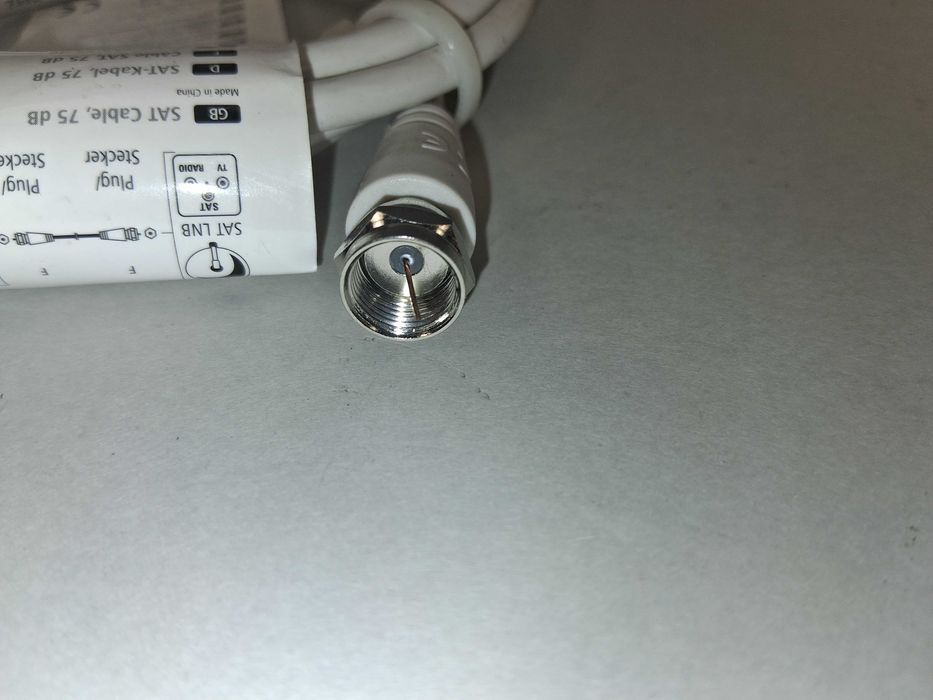 N185 Kabel Antenowy Satelitarny Hama 1,5m 75dB Wtyk F - Wtyk F Biały