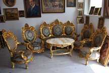 Barokowy Komplet Wypoczynkowy Wypoczynek Sofa + 4 Fotele + Stół KWIATY