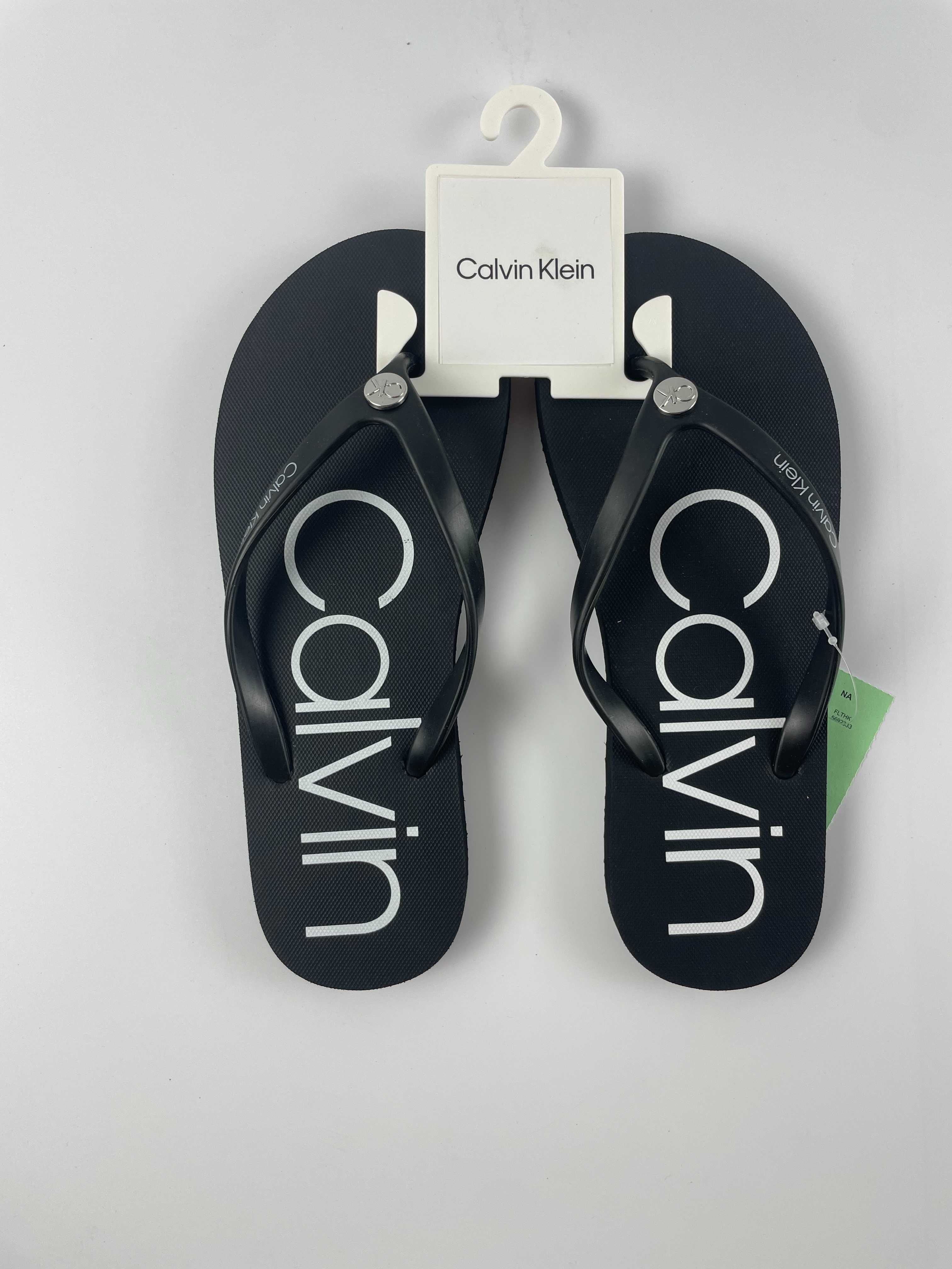 Stylowe japonki czarne klapki Calvin Klein – nowe, z metką. Rozm 36-6M