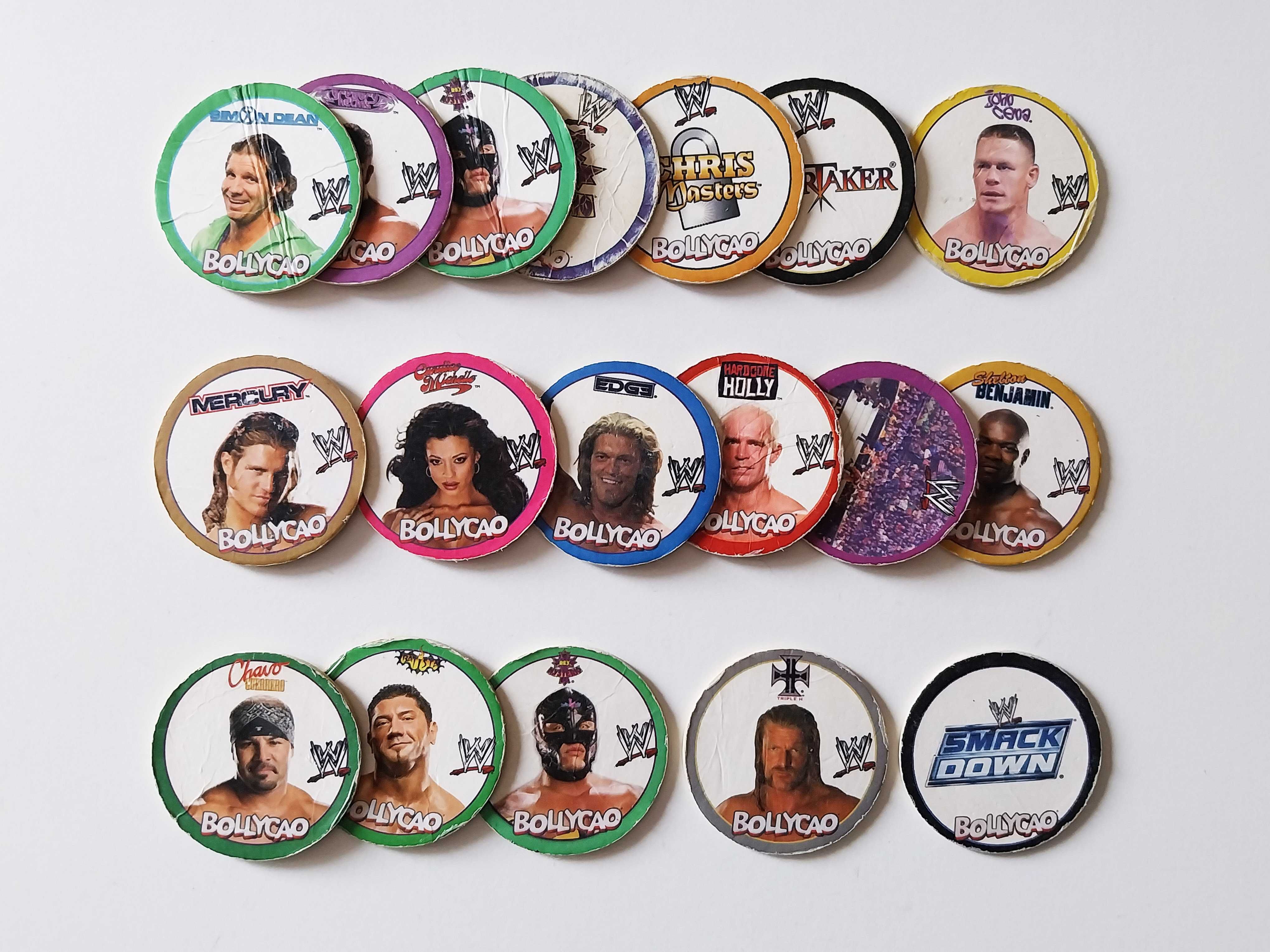 17 tazos WWE (em fraco/aceitável estado) | lote Bollycao