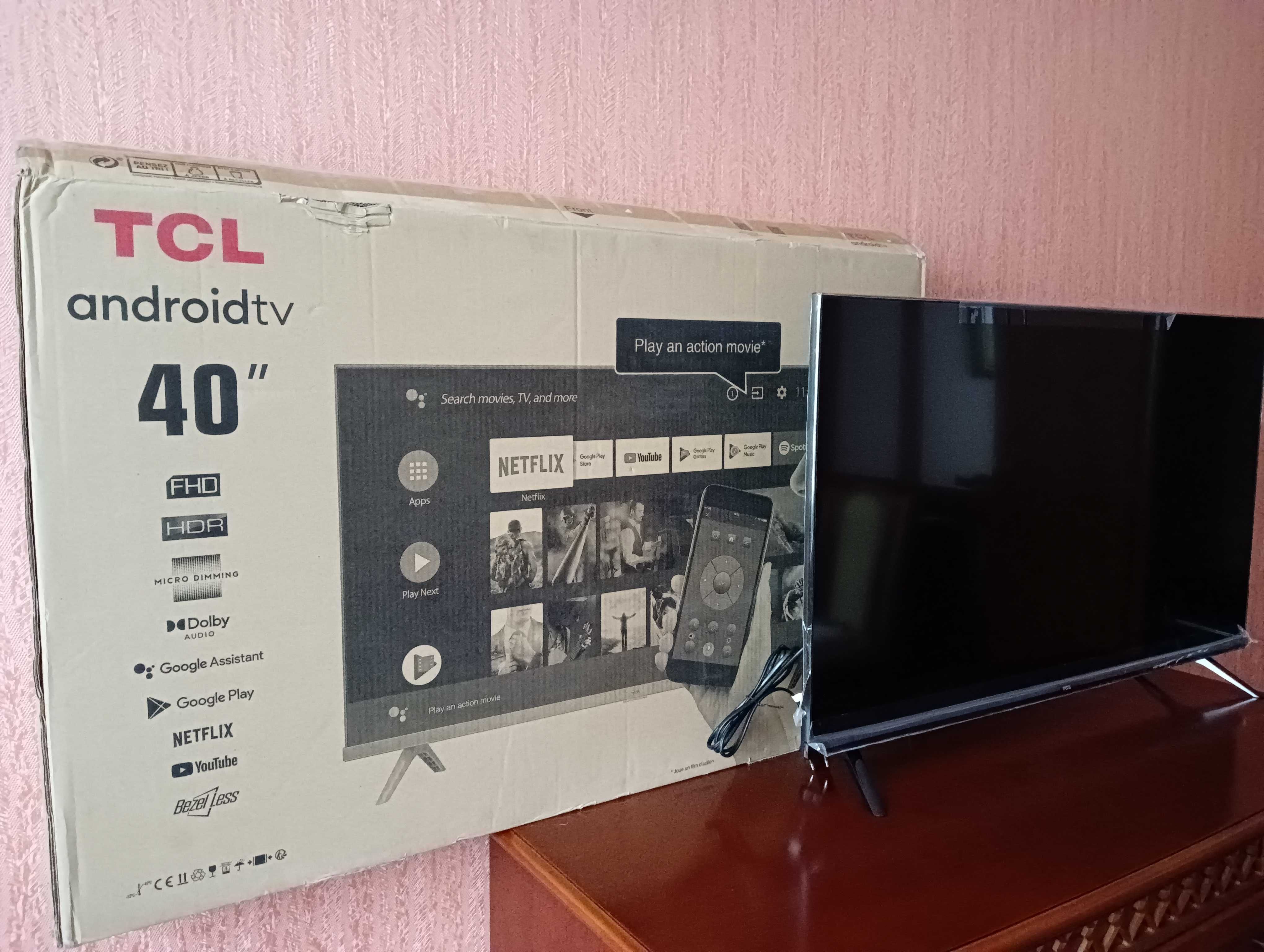 Нов. телевизор TCL 40" 40S615 Android TV чек