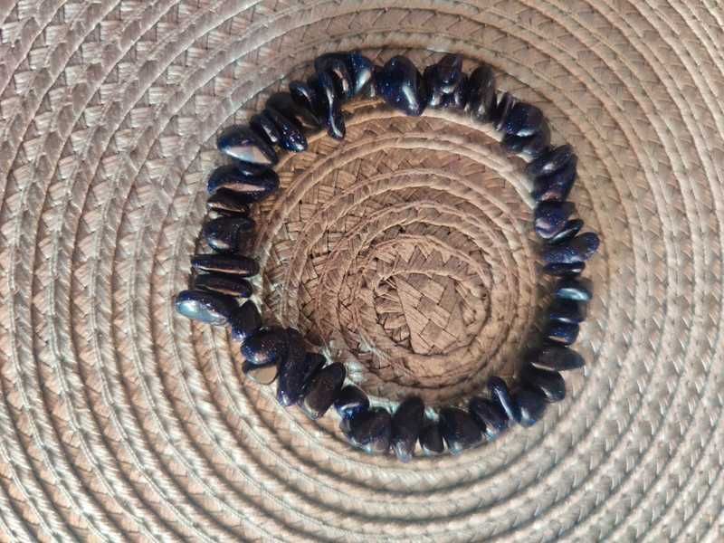 Czarna bransoletka kamienie 18cm