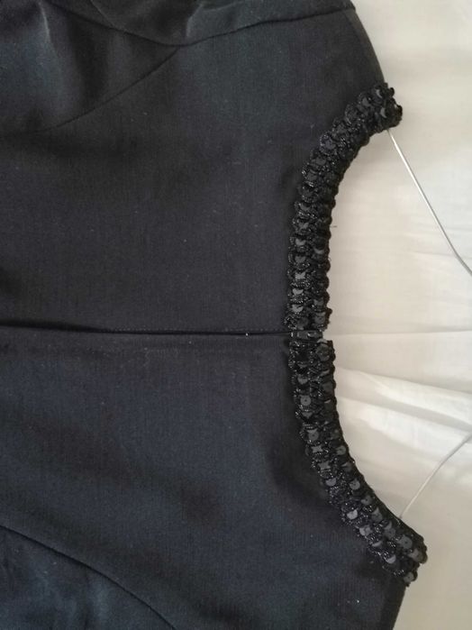 Vestido preto com lantejoulas boutique Maria Bonita M/L (ver medidas)