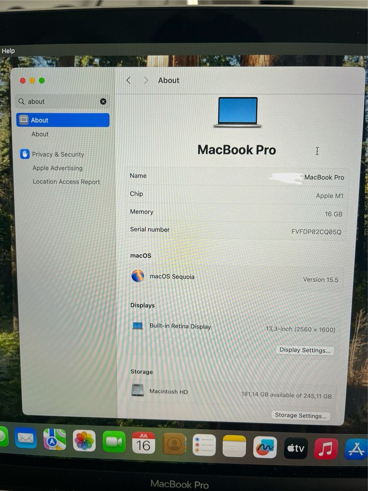 MacBook Pro M1 16GB