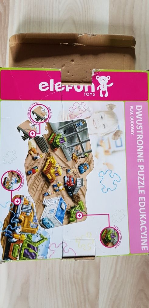 Puzzle edukacyjne dwustronne elefun