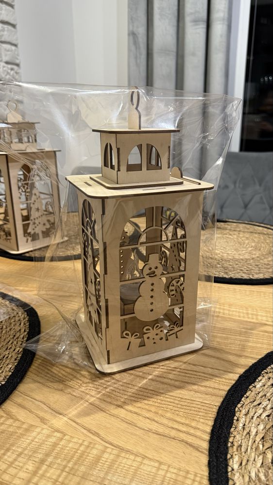 Lampion świąteczny z lampką LED na baterie