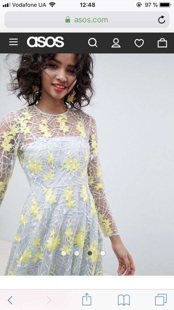 Платье Asos, вечернее, выпускное, нарядное размер 34 XS