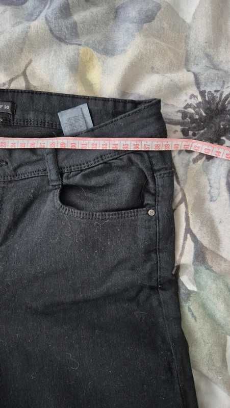 spodnie damskie jeans czarne cropp 36 s