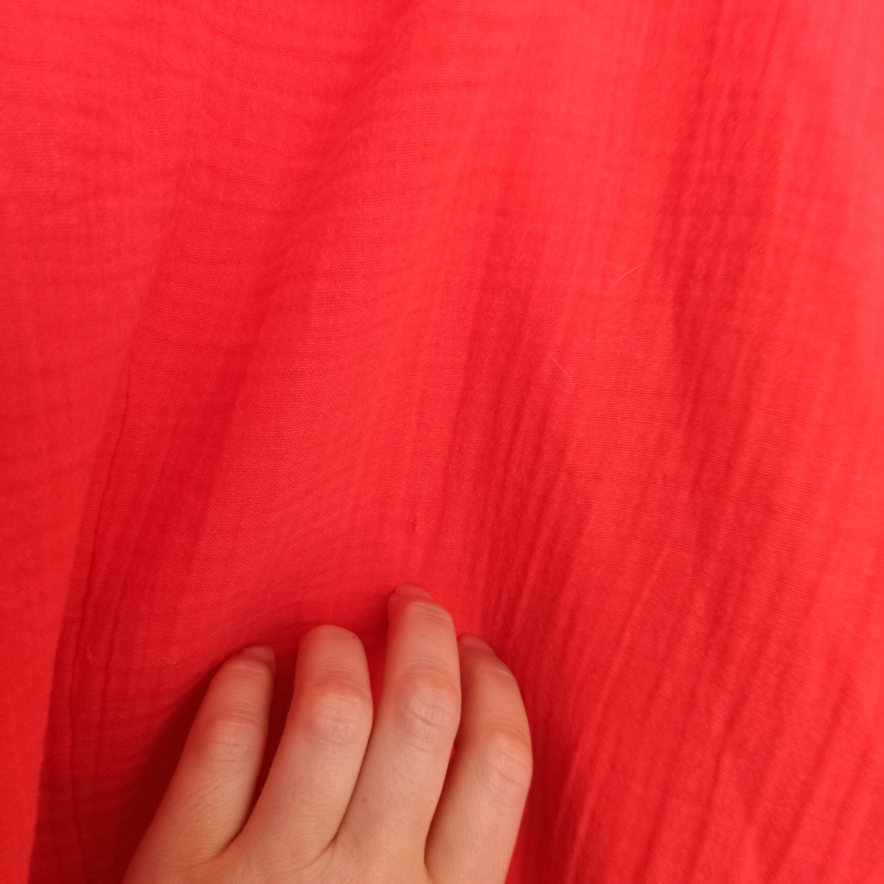 H&M XL 2XL 3XL letnia czerwona muślinowa sukienka z długim rękawem
