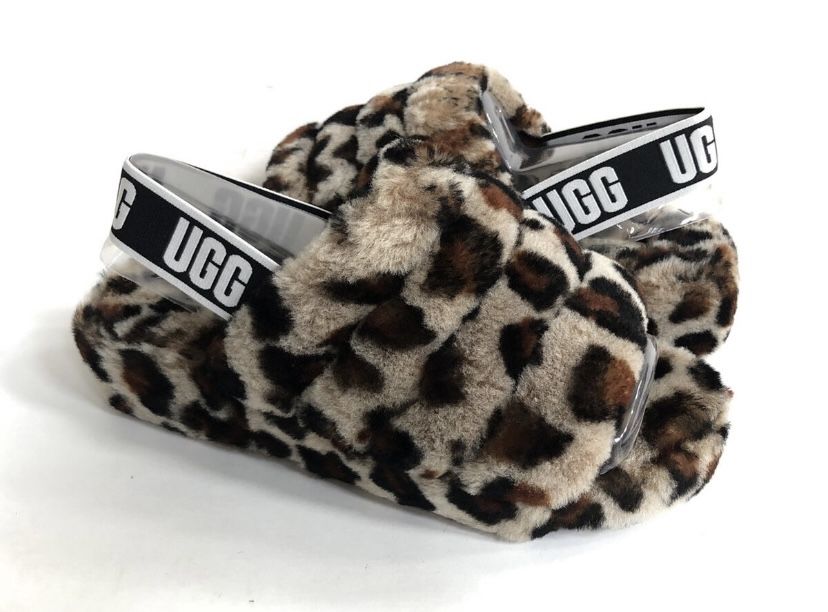 ugg fluff yeah amphora slide leopard slingback sandals