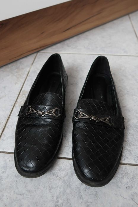 CCC lofersy czarne skórzane mokasyny buty żeglarskie
