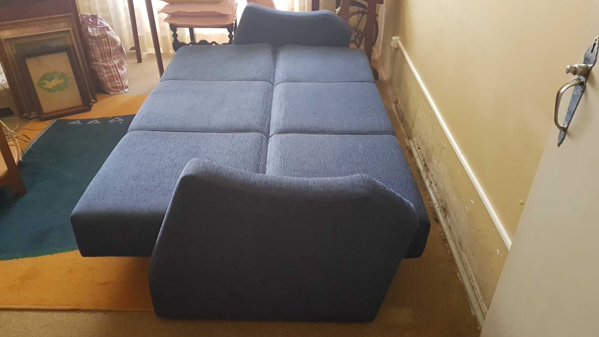 Sofá-cama 3 lugares – tecido azul