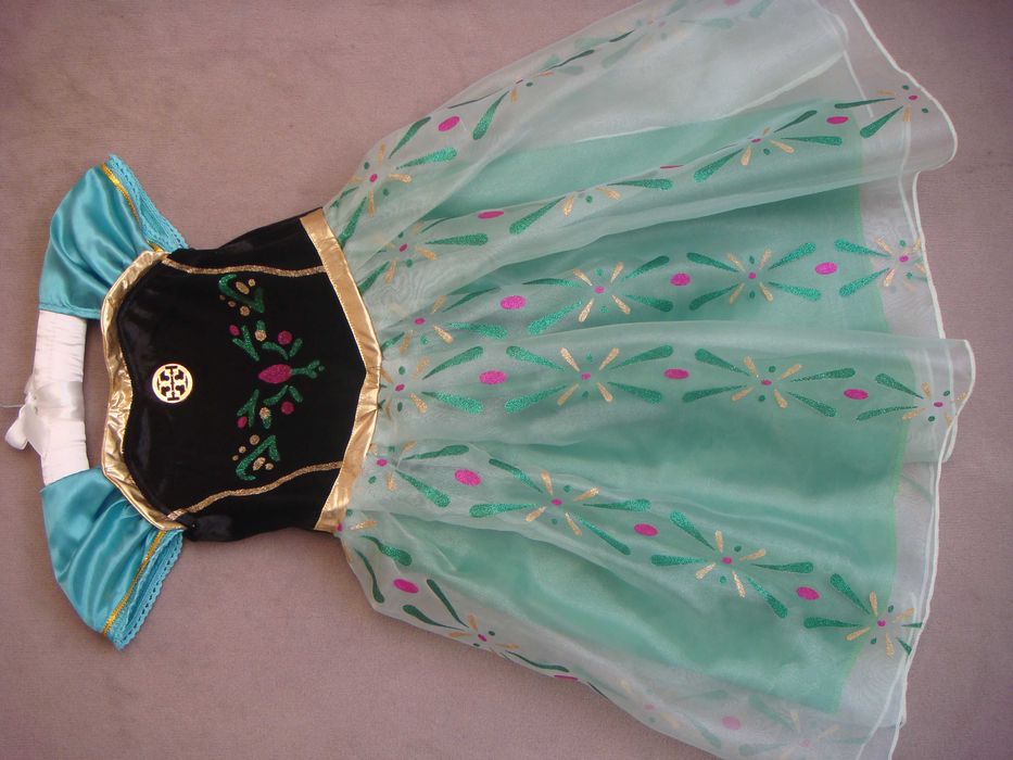 PIĘKNY strój przebranie księżniczka Anna kraina lodu frozen 116 / 122