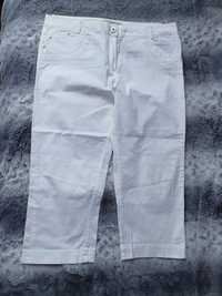 210 Bawełniane spodnie damskie 3/4 białe rozm 33 ok 40/42