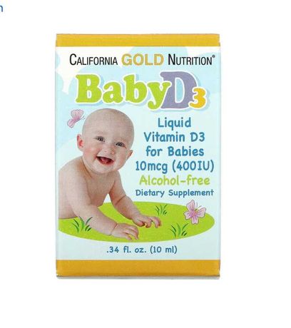 Вітамін D3 у рідкій формі для дітей, 10 мкг (400 МО), 10 мл