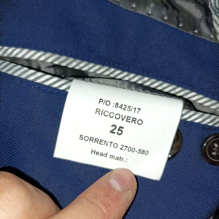 Riccovero Marynarka Męska Wełniana Granatowa Reda Super 110’s Made in
