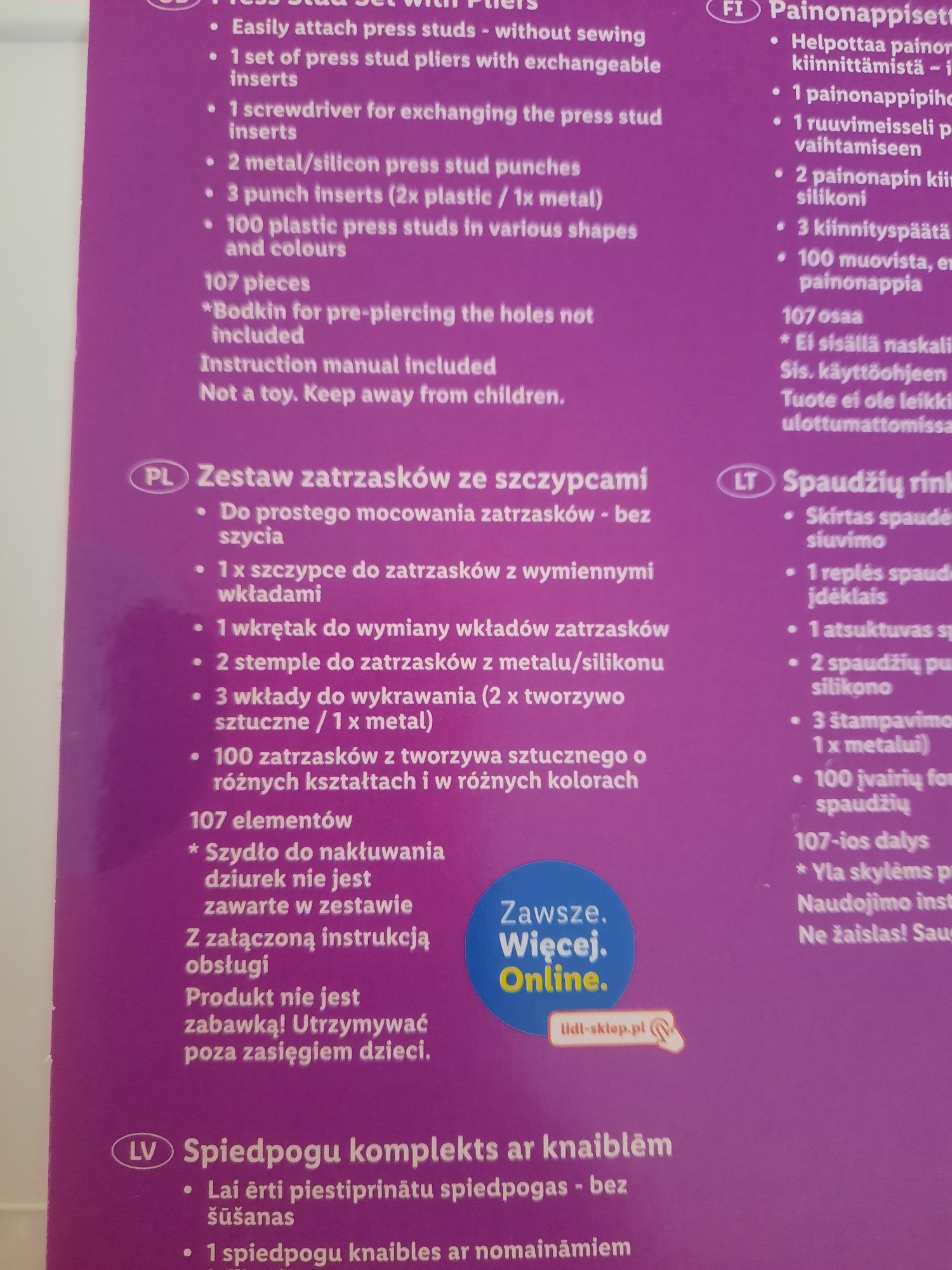 Zestaw zatrzasków ze szczypcami Nowy