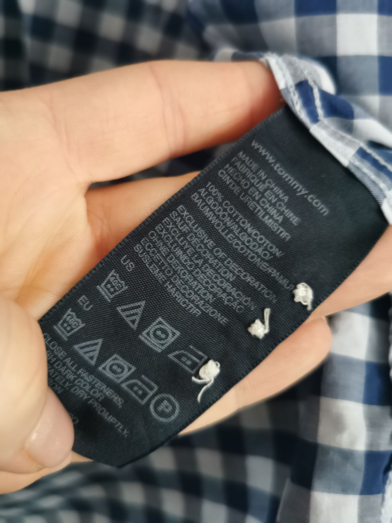 Tommy Hilfiger koszula męska logowana w kratkę slim fit M