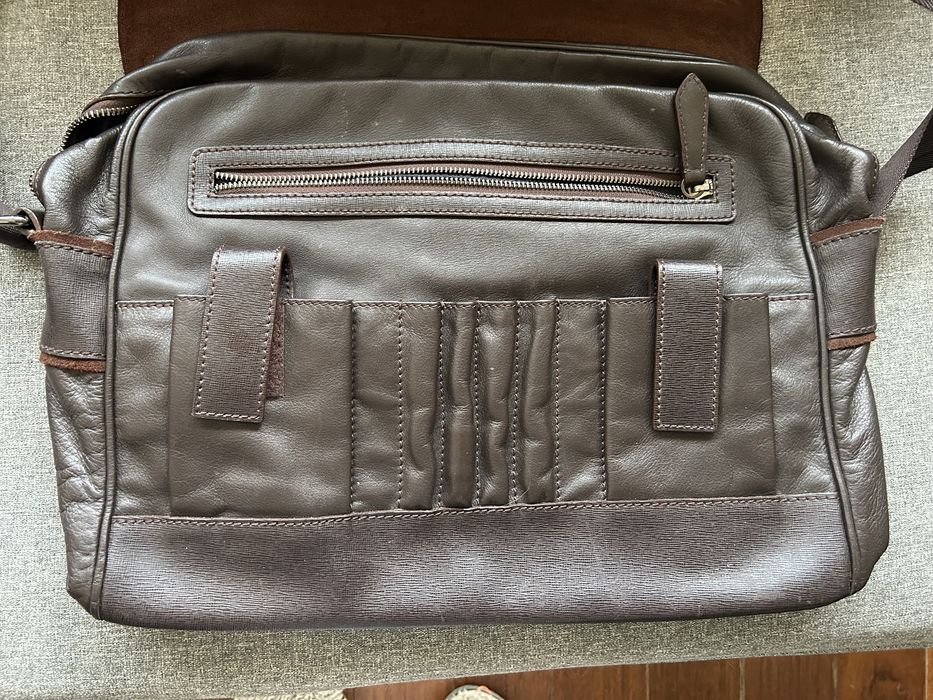 Mala / pasta castanha em pele Tous