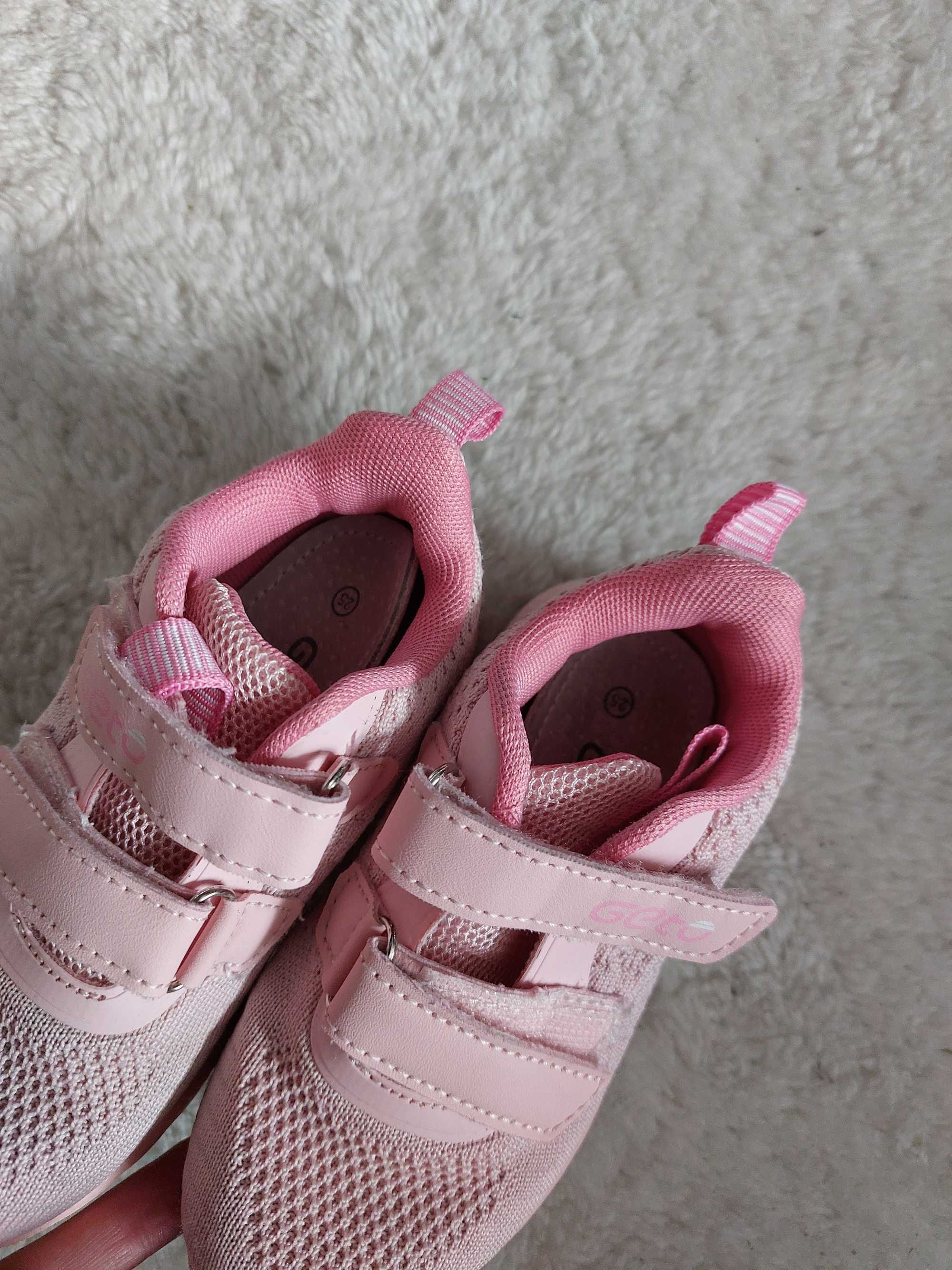 buty dziewczęce adidasy trzewiki różowe na rzepy sportowe 25 16 cm