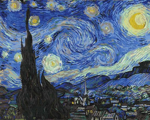 Картина по номерах "Зоряна ніч Ван Гога" GX4756 репродукція