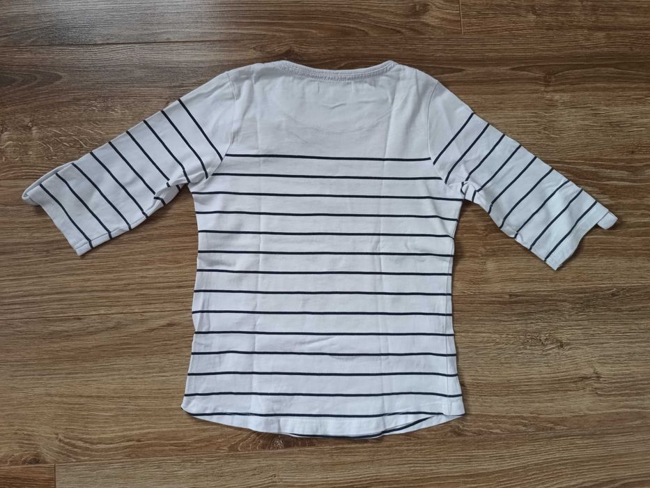 (r. 116) koszulka z rękawem 3/4 kwiatek pasy linie
