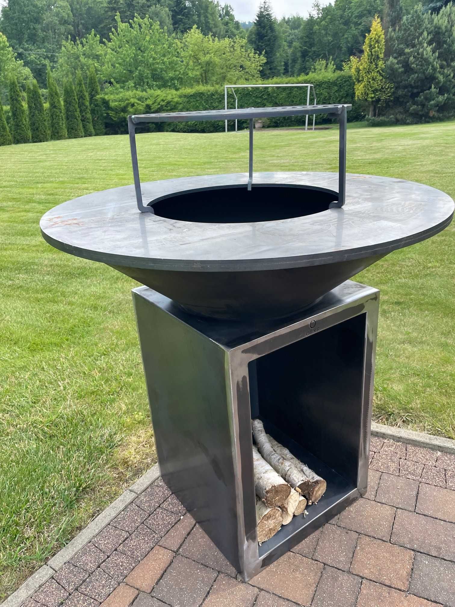 grill drzewny OFYR 100 cm - nowy z dodatkowym rusztem