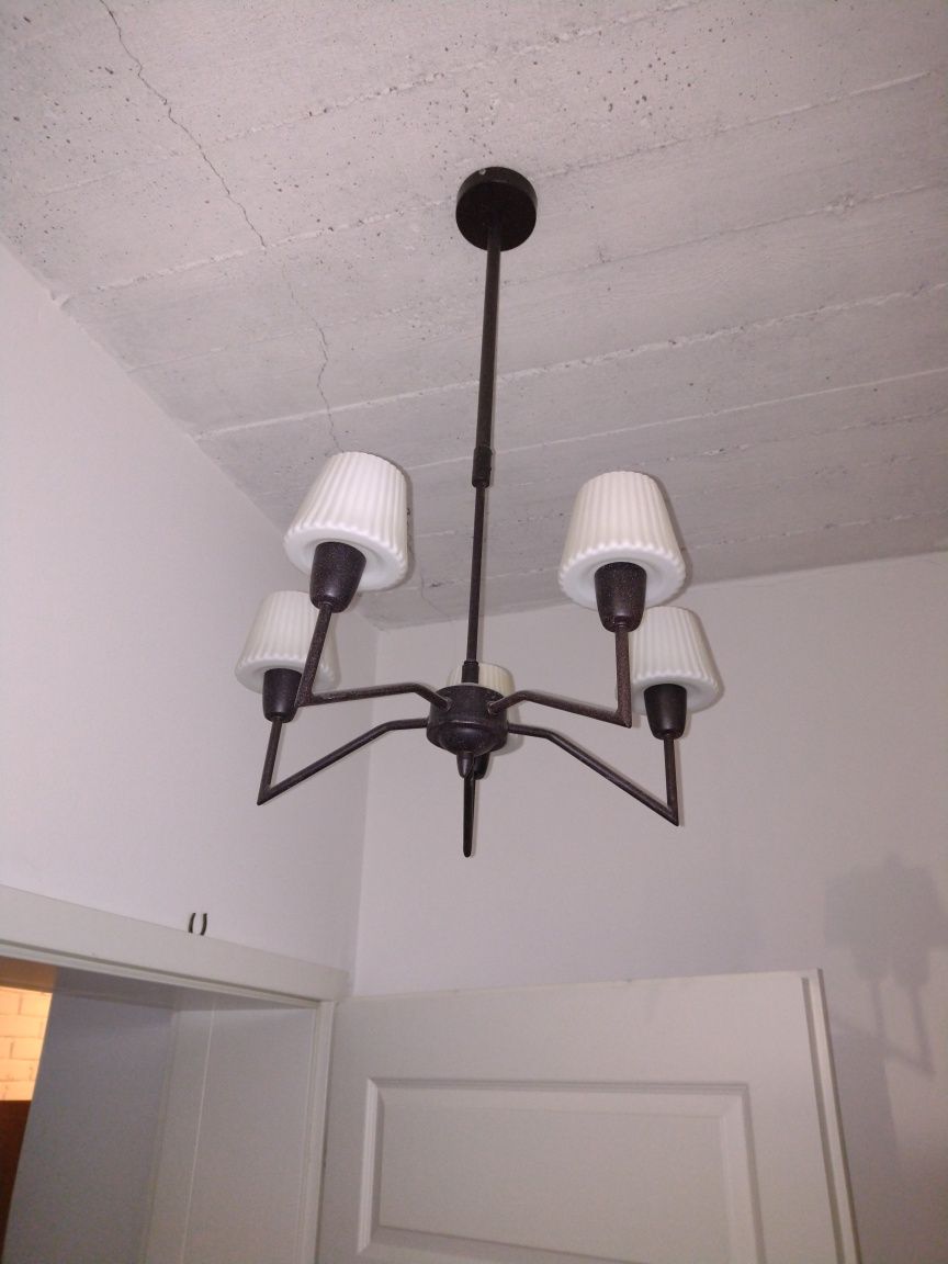 Żyrandol czarny  lampa nie Ikea vintage retro pięcioramienny