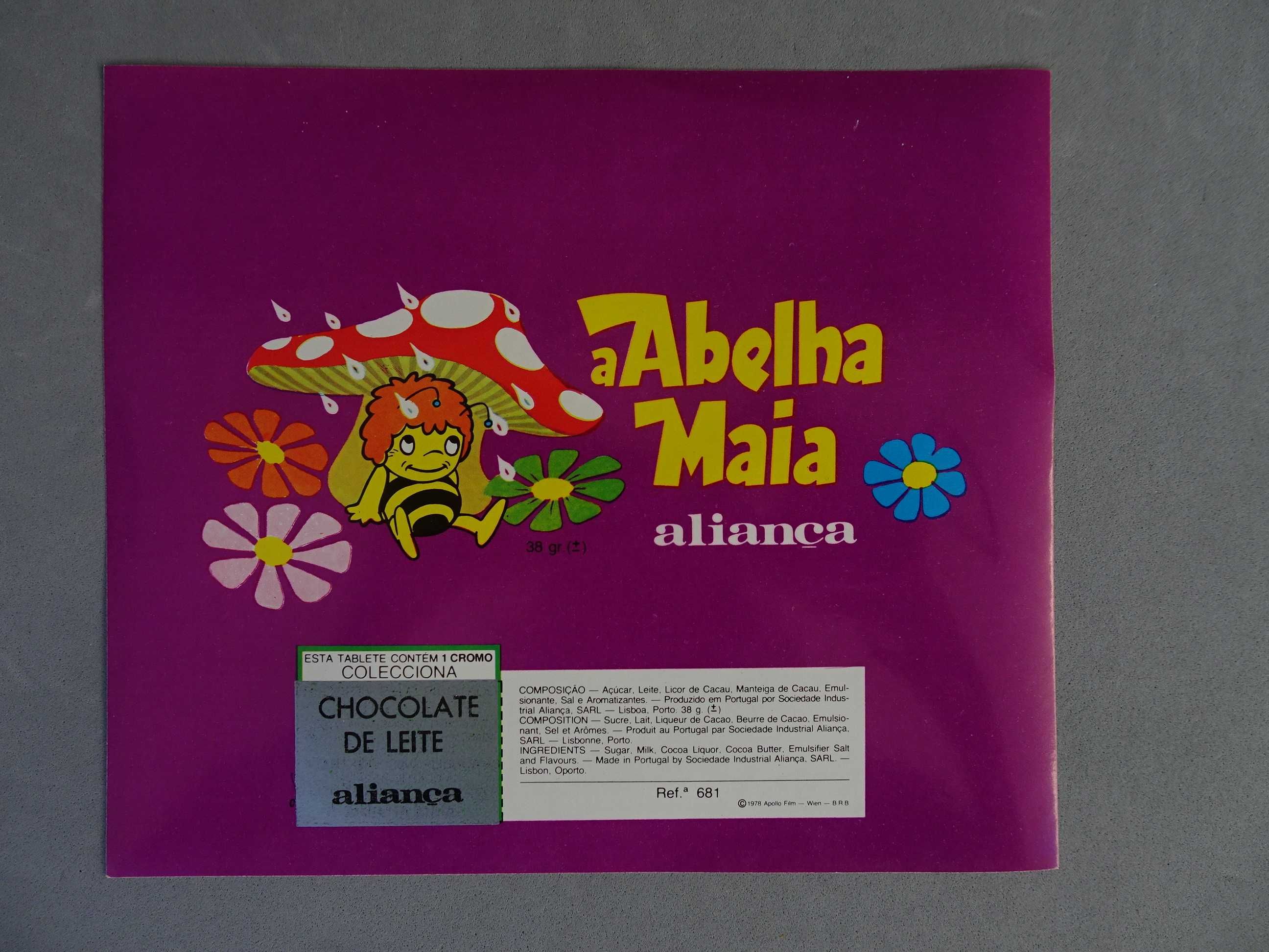 Antigo invólucro chocolates Aliança - Abelha Maia