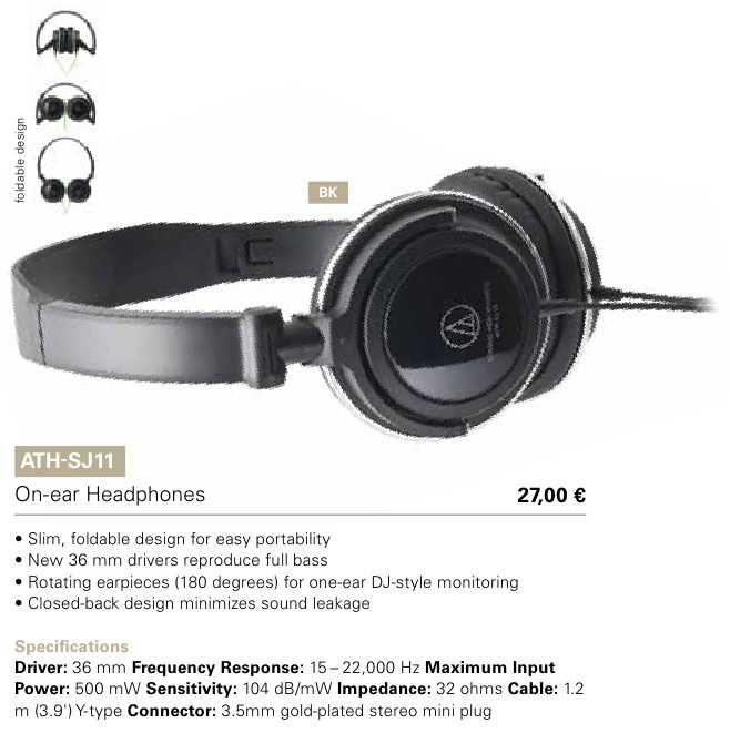 Наушники Audio Technica ATH SJ 11