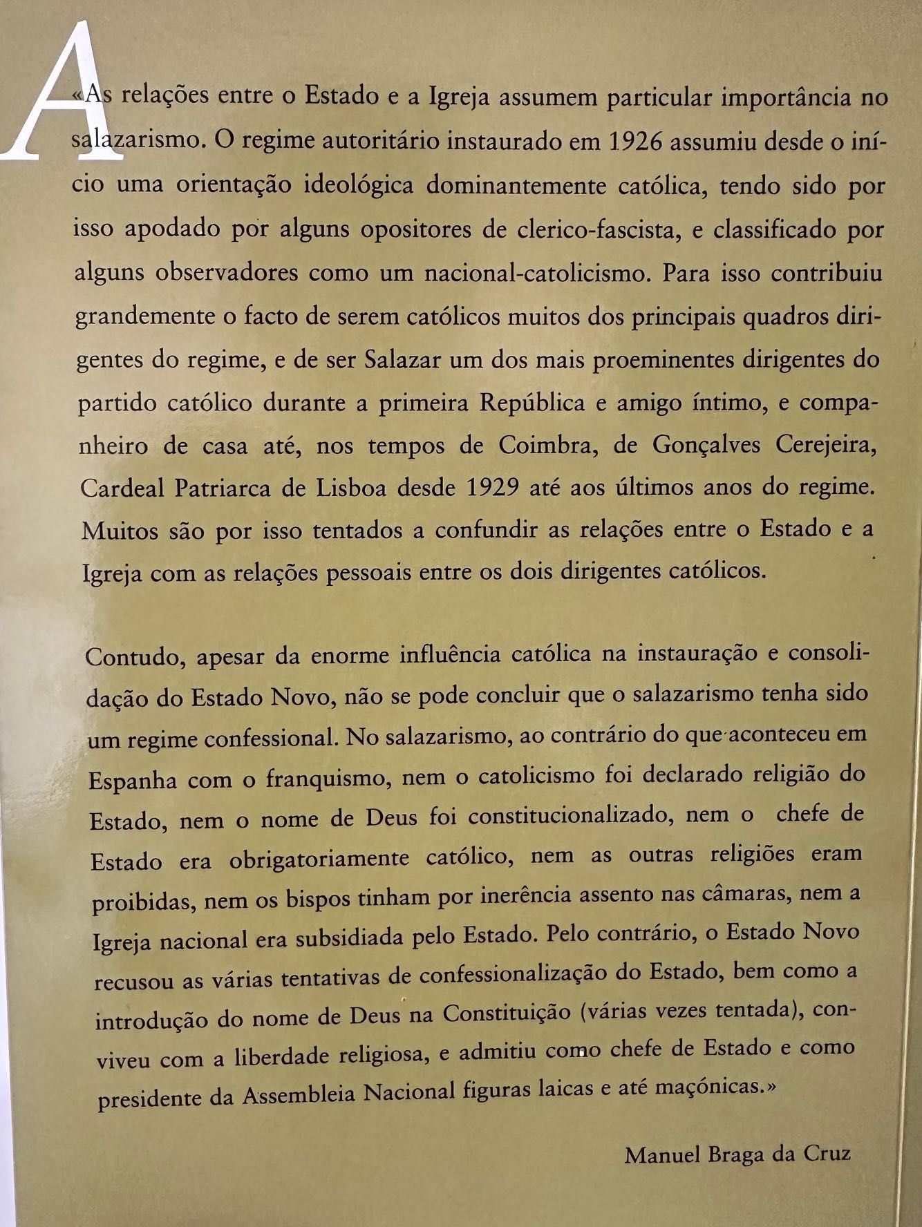 O Estado Novo e a Igreja Católica - Manuel Braga da Cruz - 1999