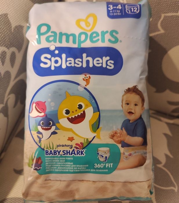 Pampers Splashers Pieluchy do Pływania Rozmiar 3-4 6-11 kg Baby Shark
