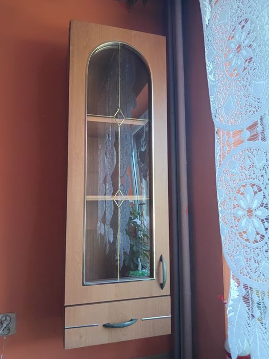 Szafka barek szuflada półk szafki szyby olcha