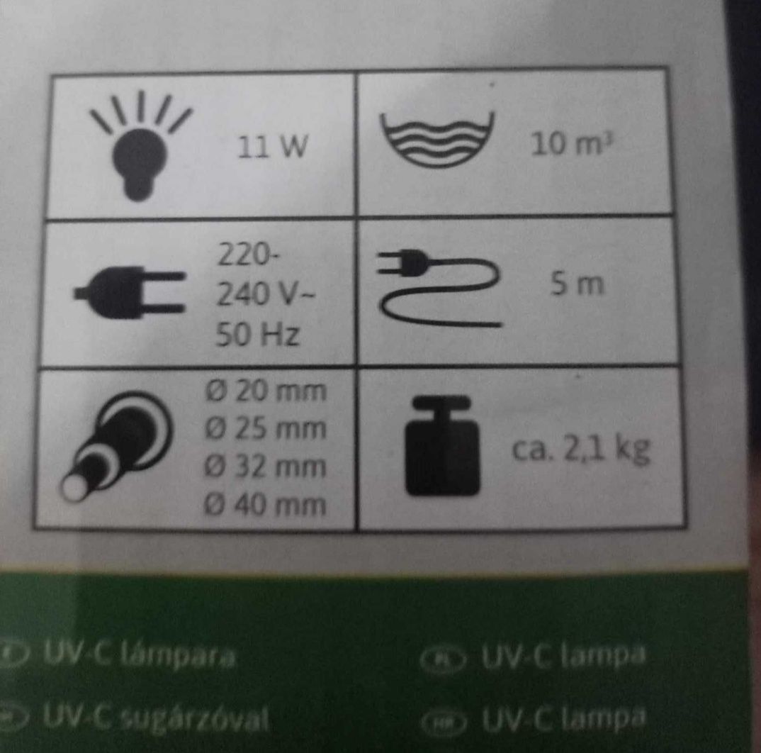 Lampa do akwarium oczka wodnego T.I.P. sterylizator UV-C SU 11W