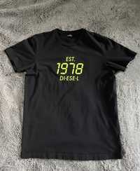 Koszulka t-shirt Diesel Czarna L z nadrukiem