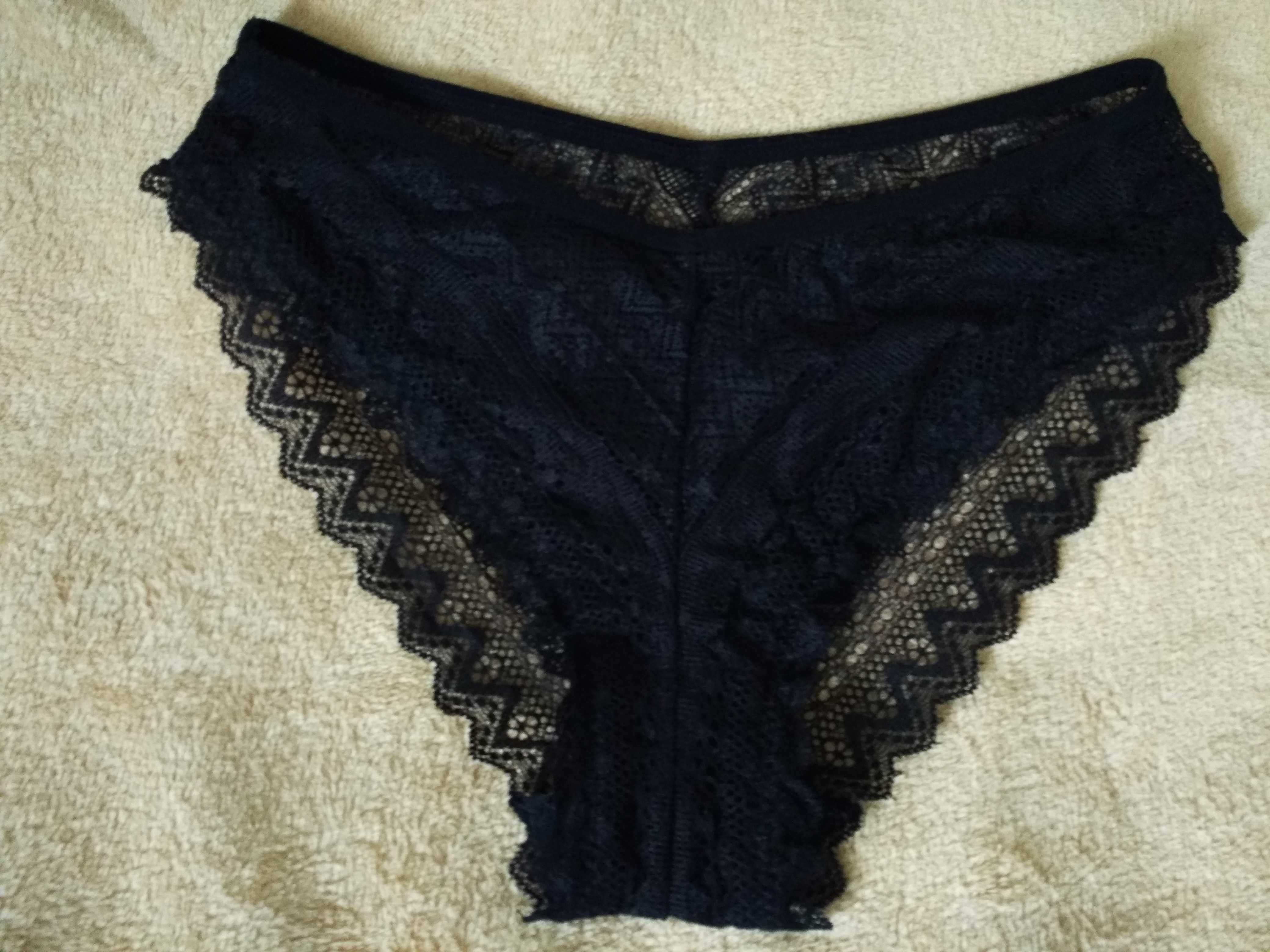 Sexi czarne majtki Sinsay figi koronkowe r 36 38