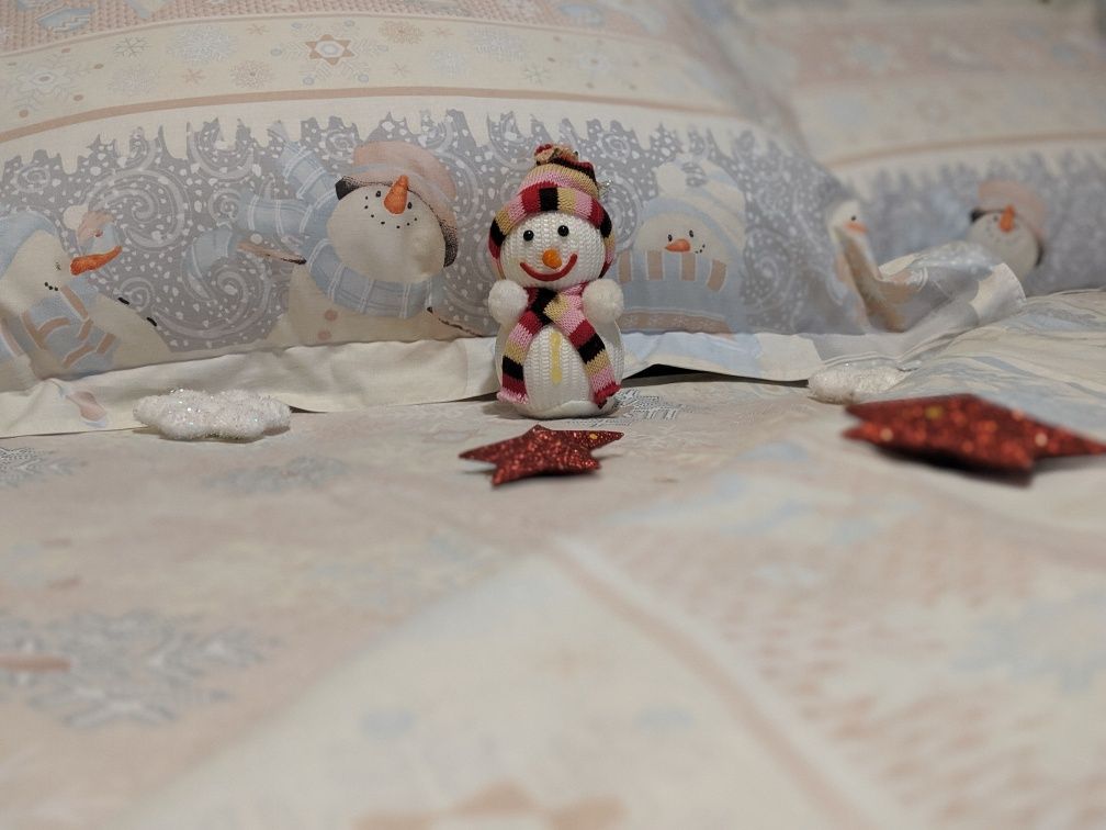 Детское постельное полуторное Снеговики